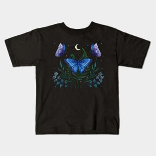 Blue Morpho Butterfly Kids T-Shirt